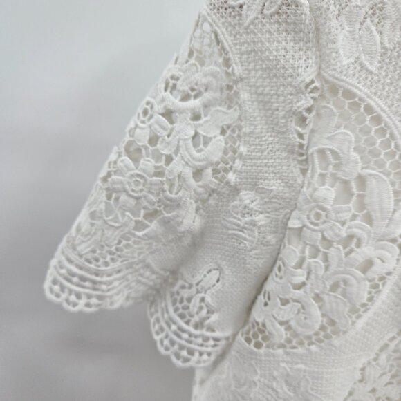 Desigual White Lace Embroidery Top Size Small - Picture 5 of 11